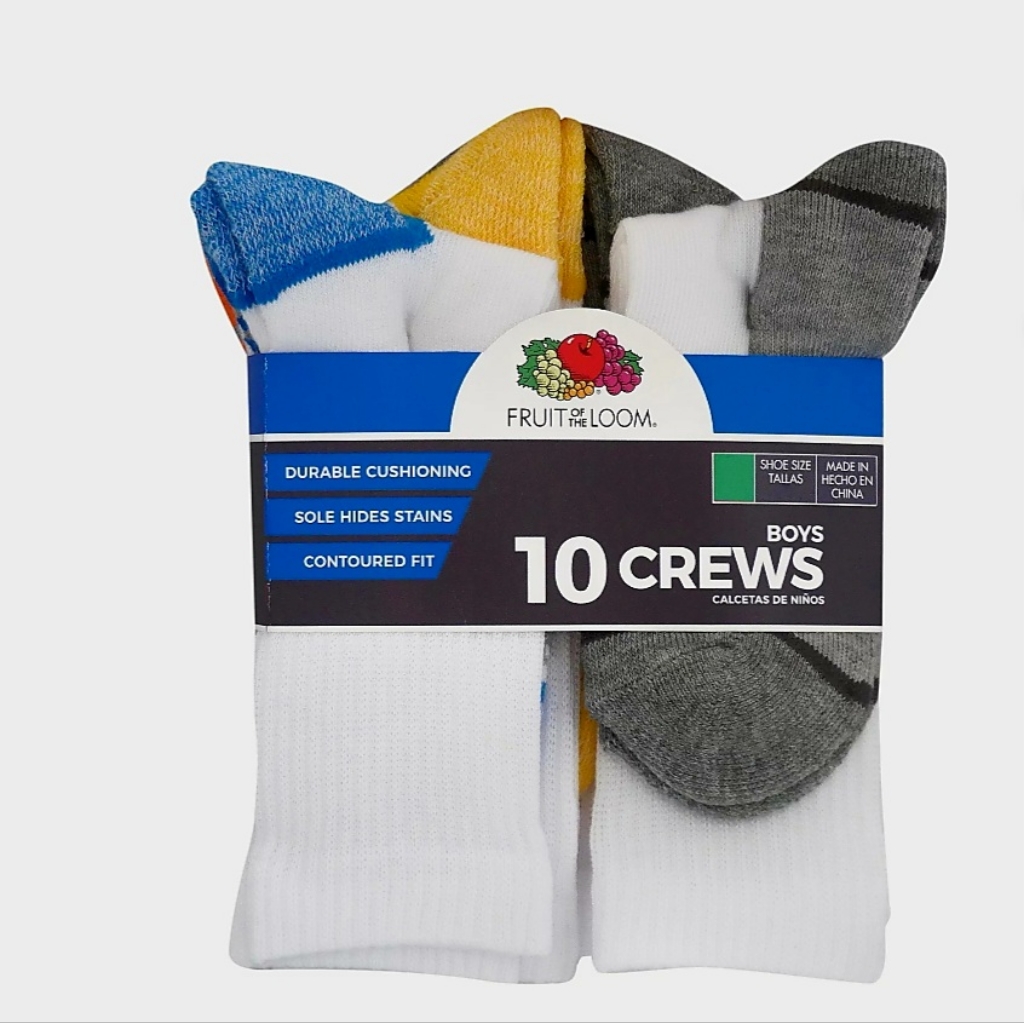Fruit Of The Loom Boys Crew Socks